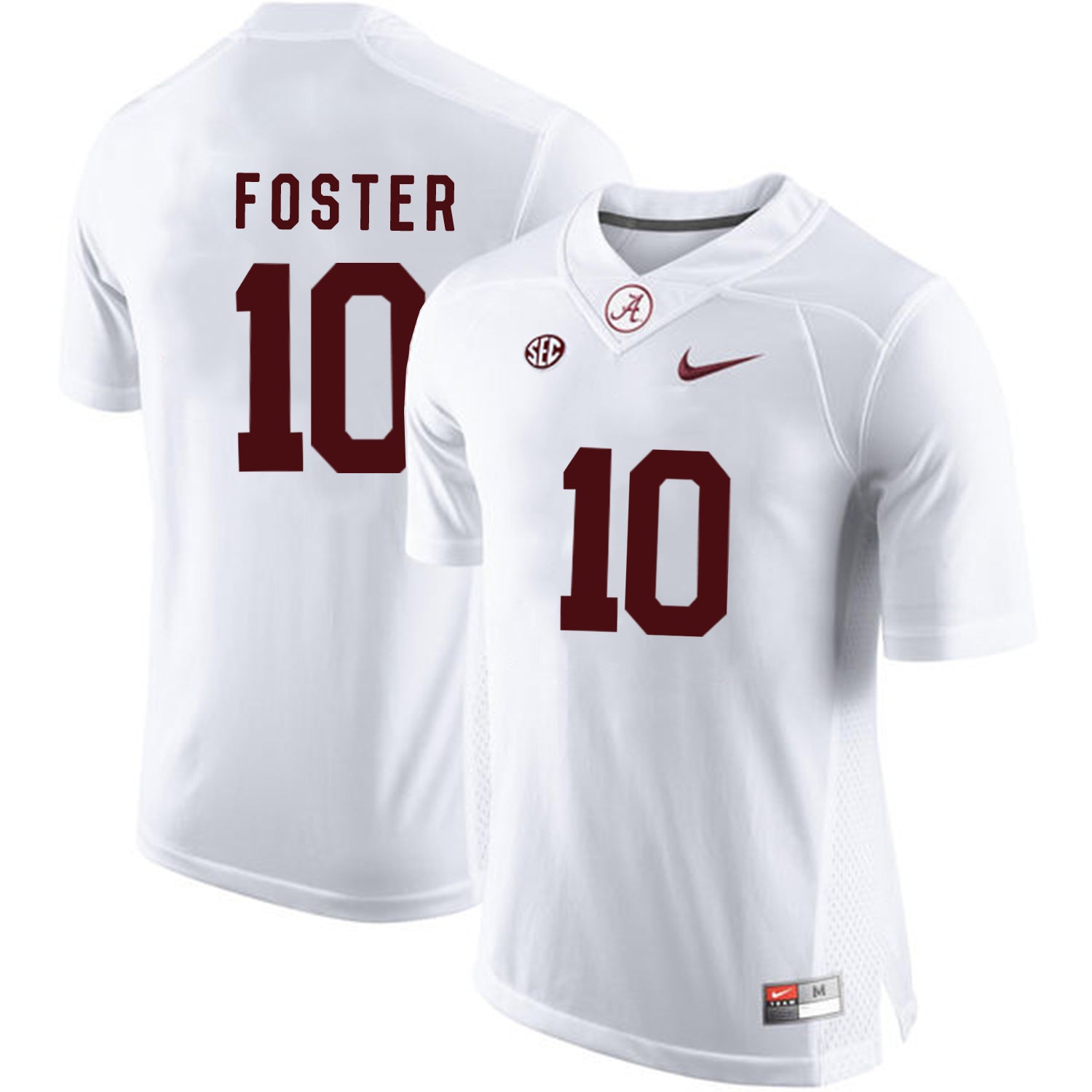 Reuben Foster 10 White College Football Jersey football jersey product view 1