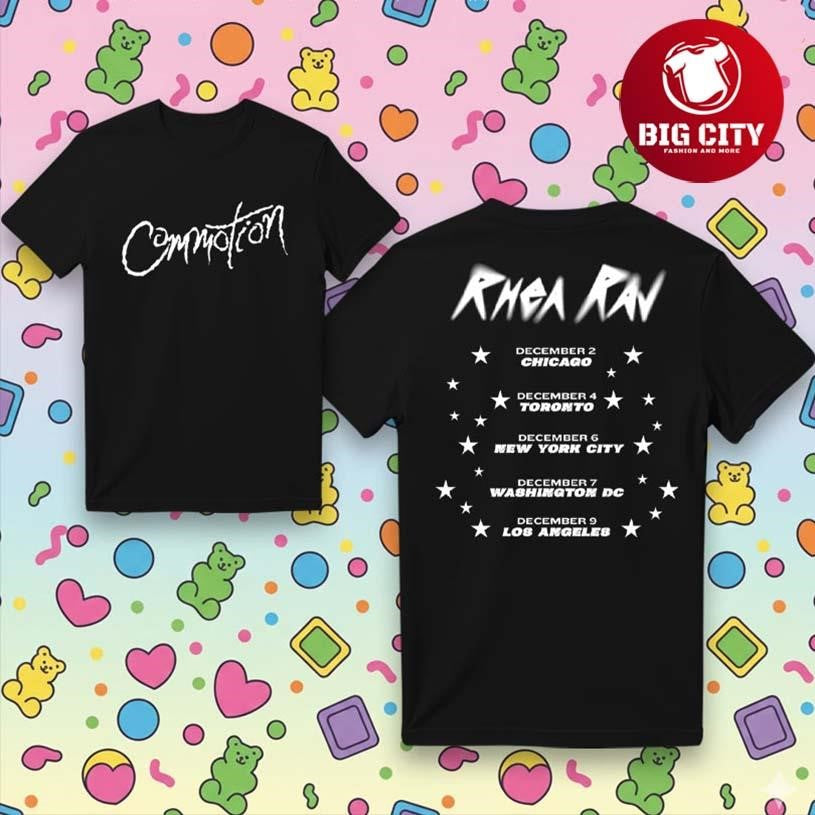 Rhea Raj Commotion Tour Graphic Two Sided Shirt Unisex T-shirt, Sweatshirt, Hoodie, Long Sleeve Tee - T-Shirt, Sweatshirt, Hoodie