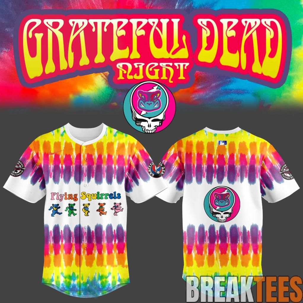 Richmond Flying Squirrels x Grateful Dead Night Special Baseball Jersey Unisex T-shirt, Sweatshirt, Hoodie, Long Sleeve Tee - T-Shirt, Sweatshirt, Hoodie