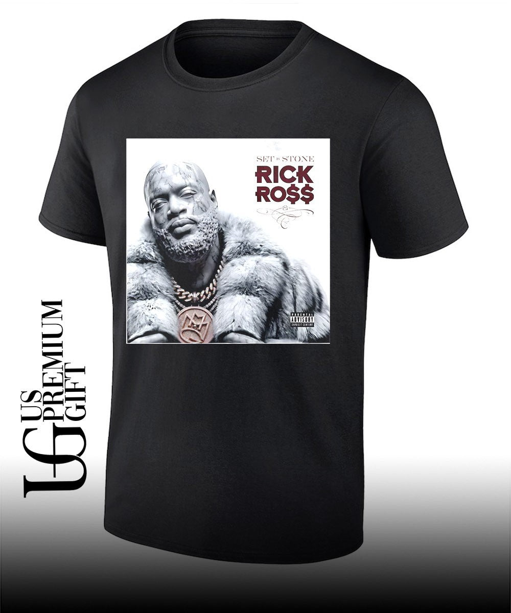 Rick Ross Set In Stone Album Cover signature shirt Unisex T-shirt, Sweatshirt, Hoodie, Long Sleeve Tee - T-Shirt, Sweatshirt, Hoodie