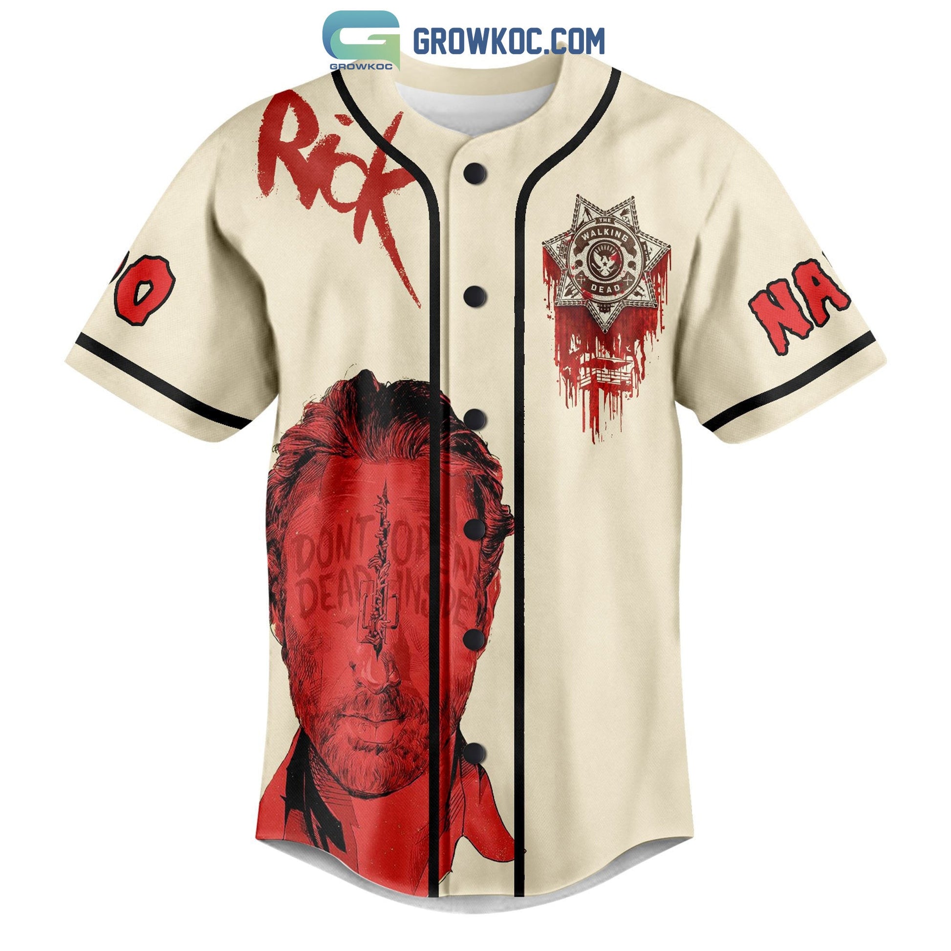 Rick Walking Dead We Make Peace With The Dead Not The Living Personalized Baseball Jersey baseball jersey product view 2
