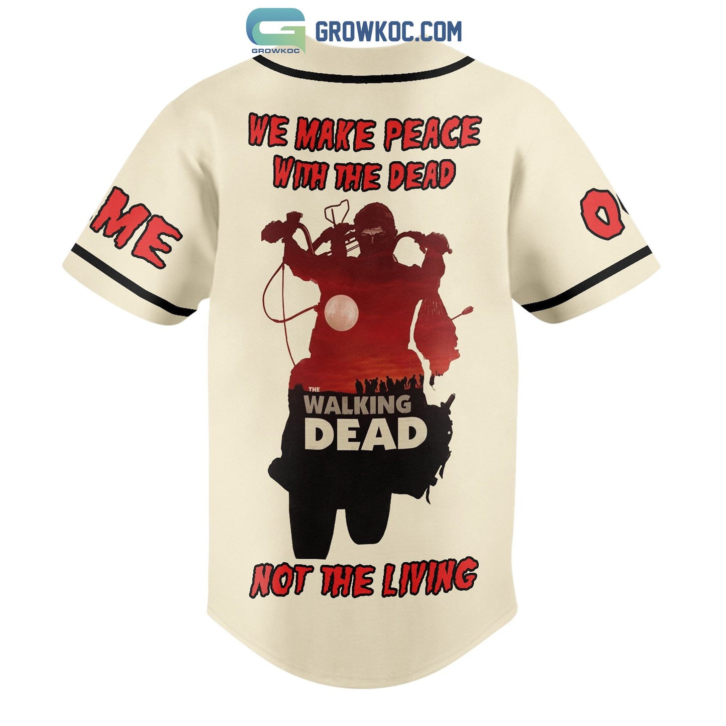 Rick Walking Dead We Make Peace With The Dead Not The Living Personalized Baseball Jersey baseball jersey product view 3
