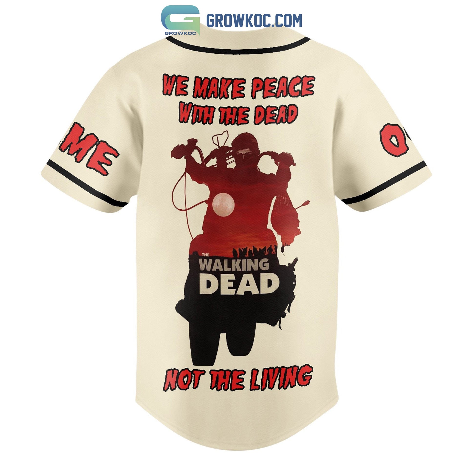 Rick Walking Dead We Make Peace With The Dead Not The Living Personalized Baseball Jersey baseball jersey product view 3