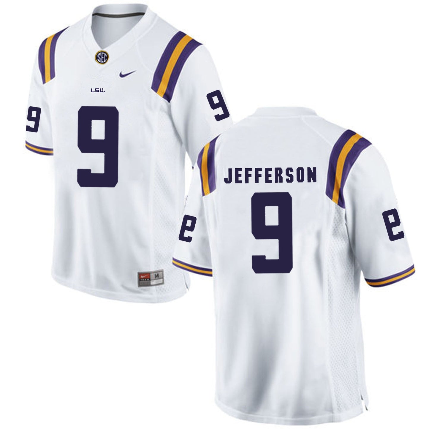 Rickey Jefferson 9 White College Football Jersey football jersey product view 1