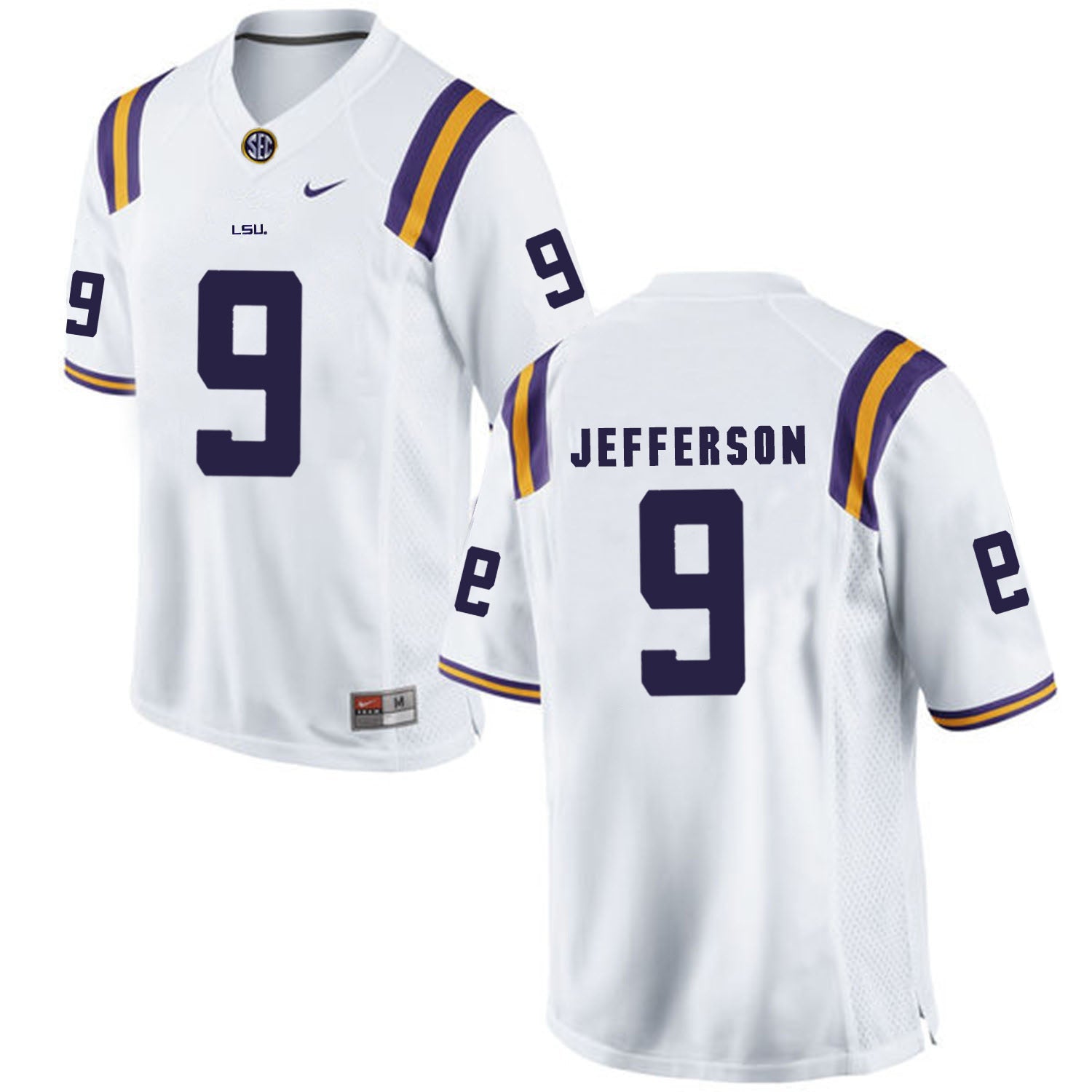 Rickey Jefferson 9 White College Football Jersey football jersey product view 1