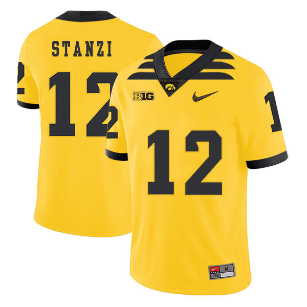 Ricky Stanzi 12 Yellow College Football Jersey football jersey product view 1