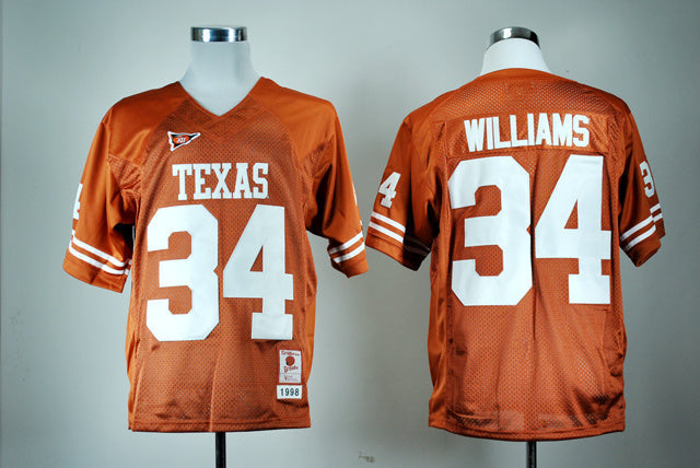 Ricky Williams 34 Dark Orange College Football Jersey football jersey product view 1