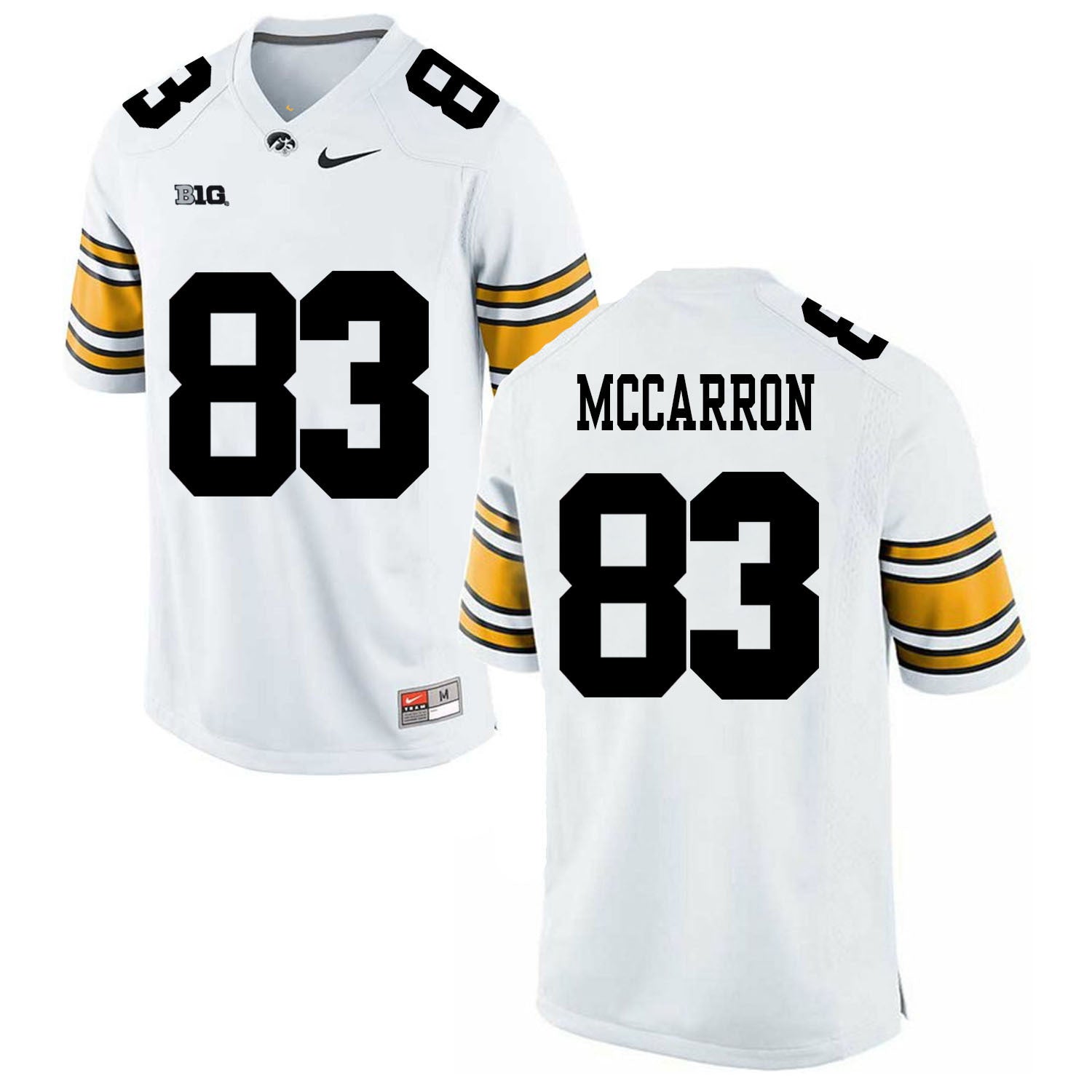 Riley McCarron 83 White College Football Jersey football jersey product view 1