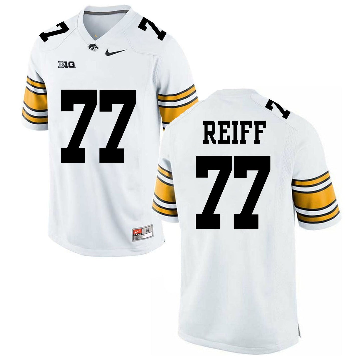 Riley Reiff 77 White College Football Jersey football jersey product view 1