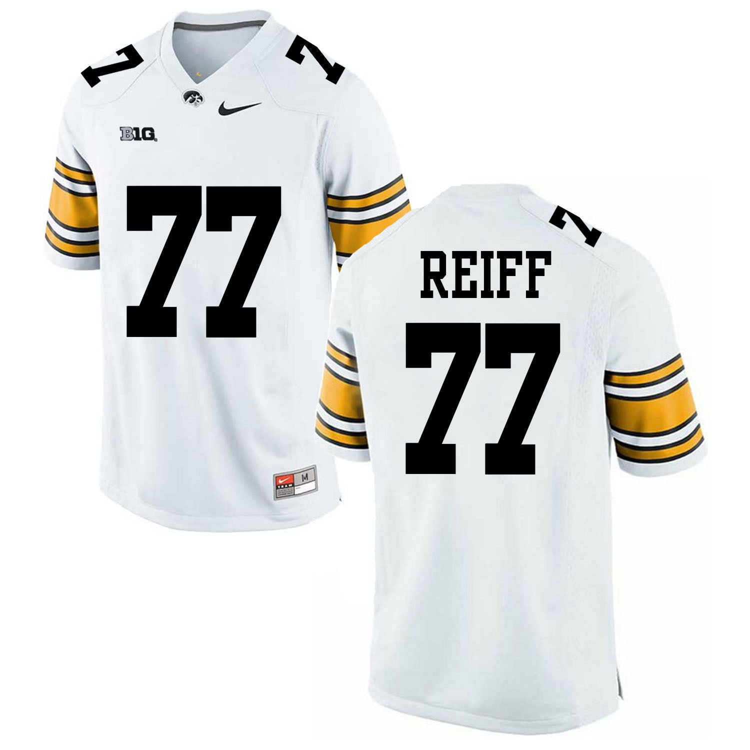 Riley Reiff 77 White College Football Jersey football jersey product view 1