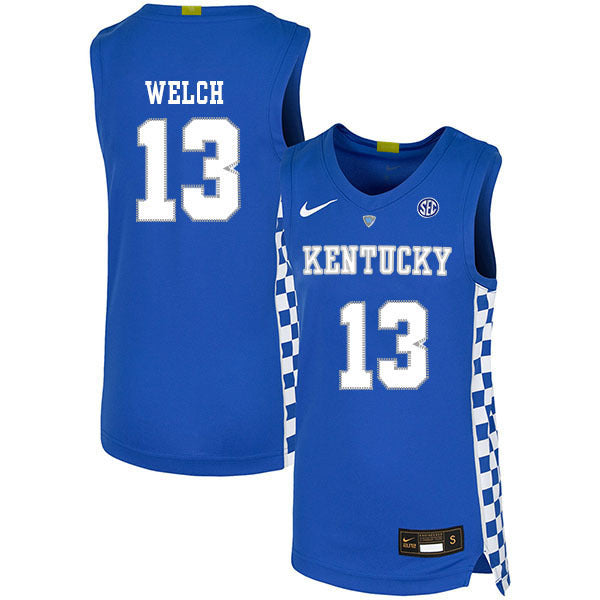 Riley Welch 13 Blue College Football Jersey football jersey product view 1