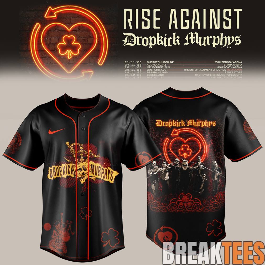 Rise Against x Dropkick Murphys Tour Shamrock Riot Jersey Unisex T-shirt, Sweatshirt, Hoodie, Long Sleeve Tee - T-Shirt, Sweatshirt, Hoodie