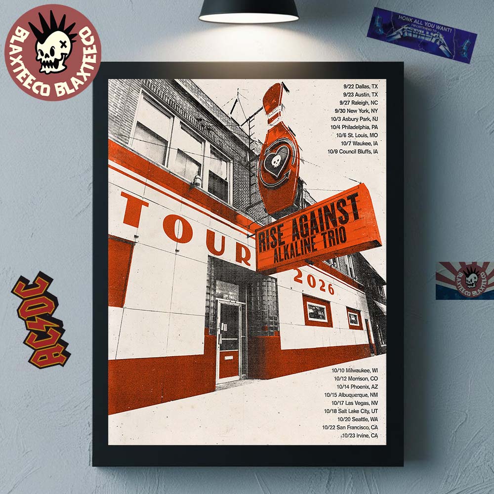 Rise Against With Alkaline Trio North America Tour 2026 Schedule Dates Home Decor Poster Canvas - T-Shirt, Sweatshirt, Hoodie