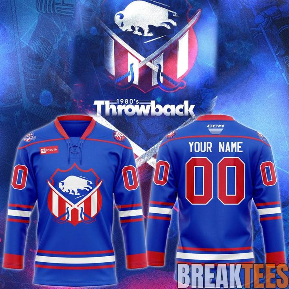 Rochester Americans 1980s Throwback Night Custom Hockey Jersey Unisex T-shirt, Sweatshirt, Hoodie, Long Sleeve Tee - T-Shirt, Sweatshirt, Hoodie