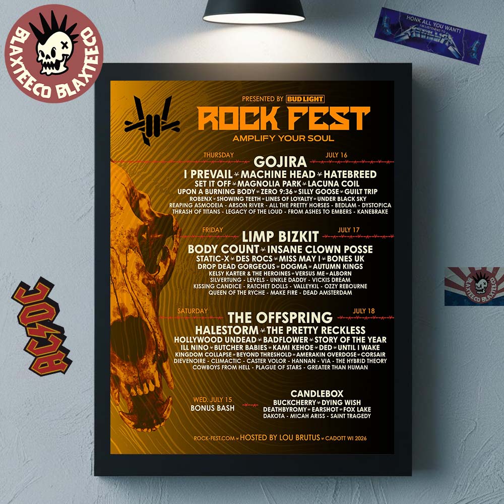 Rock Fest Wisconsin 2026 Amplify Your Soul Full Lineup On July 15 16 17 18 2026 In Cadott Wisconsin 2026 Home Decor Poster Canvas - T-Shirt, Sweatshirt, Hoodie