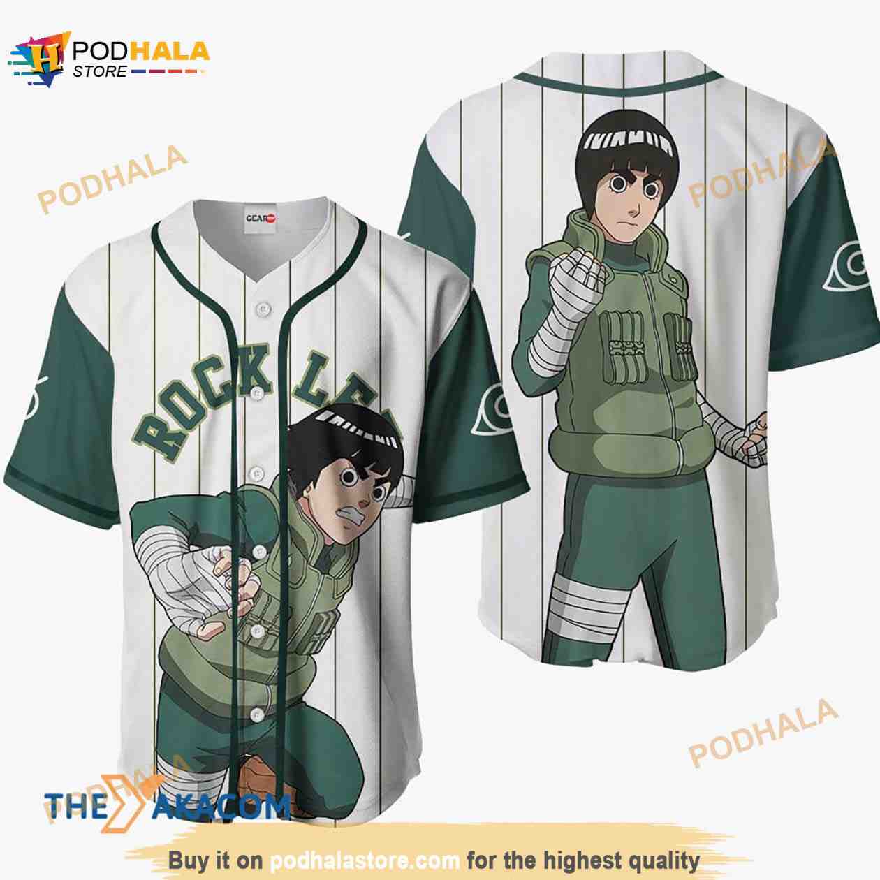 Rock Lee Anime 3D Baseball Jersey Shirt baseball jersey product view 1