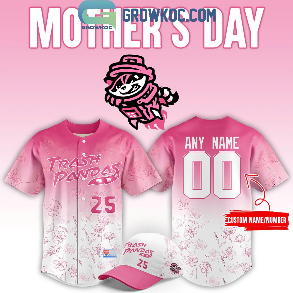Rocket City Trash Pandas Mother’s Day Personalized Baseball Jersey baseball jersey product view 1
