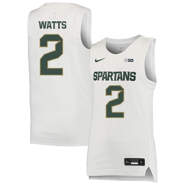 Rocket Watts 2 White College Football Jersey football jersey product view 1
