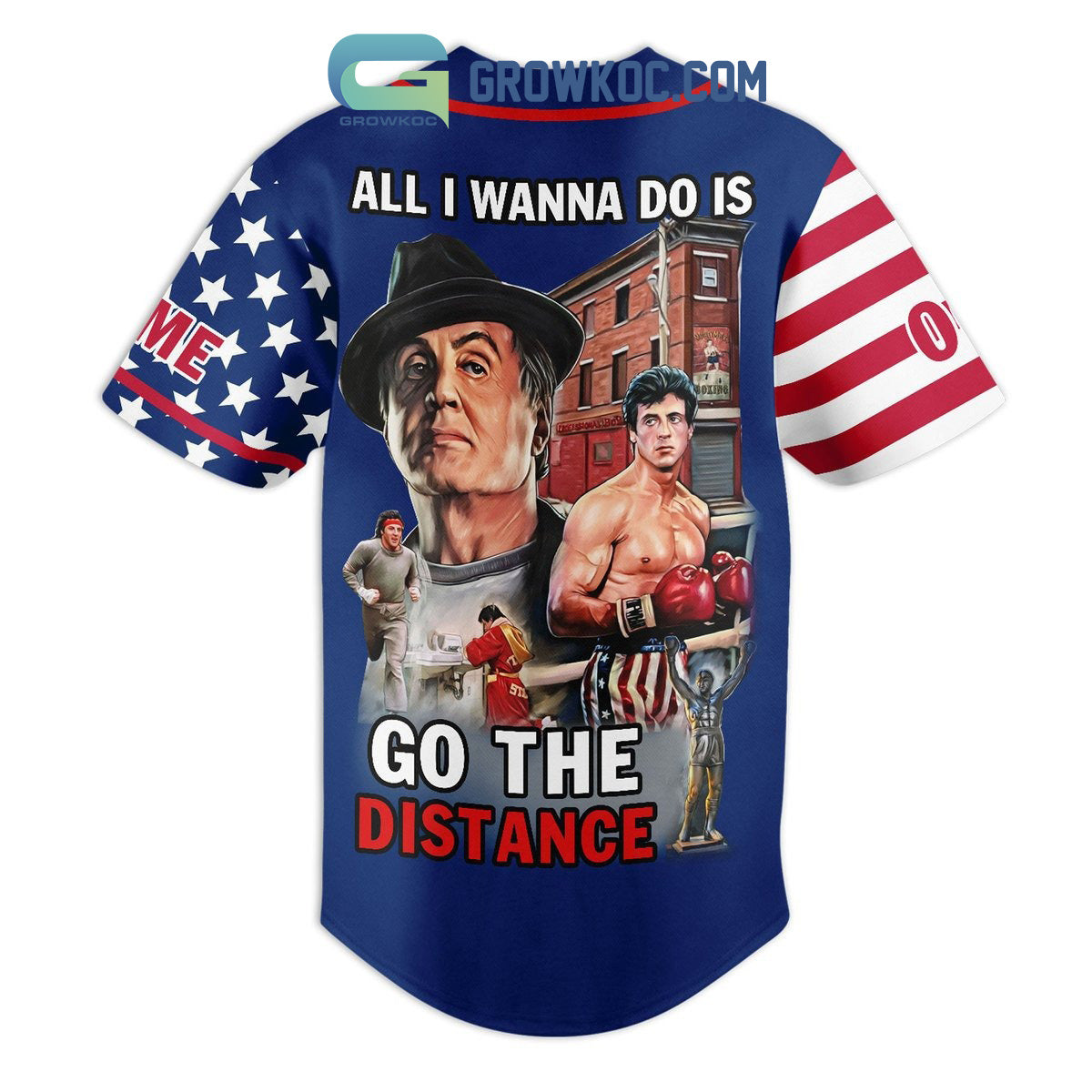Rocky Balboa Go The Distance Personalized Baseball Jersey baseball jersey product view 2
