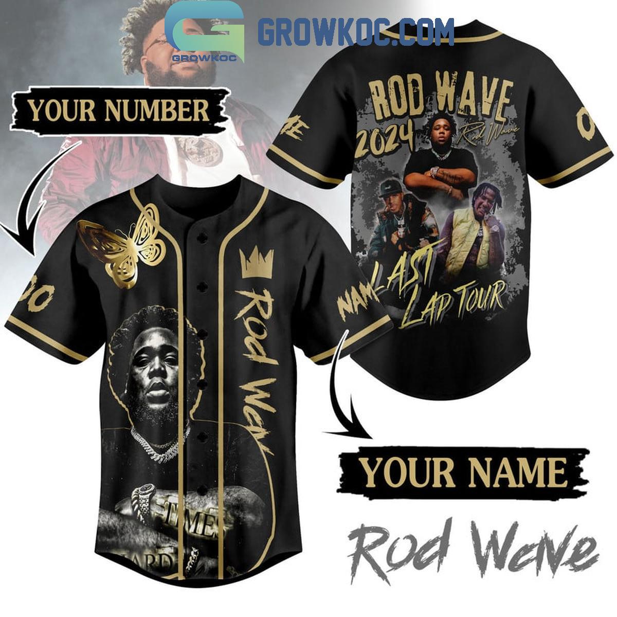 Rod Wave 2024 Last Lap Tour Hard Time Personalized Baseball Jersey baseball jersey product view 1