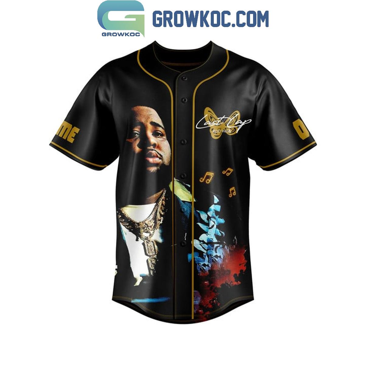 Rod Wave Celebrating The Last Lap Tour Memories Personalized Baseball Jersey baseball jersey product view 2