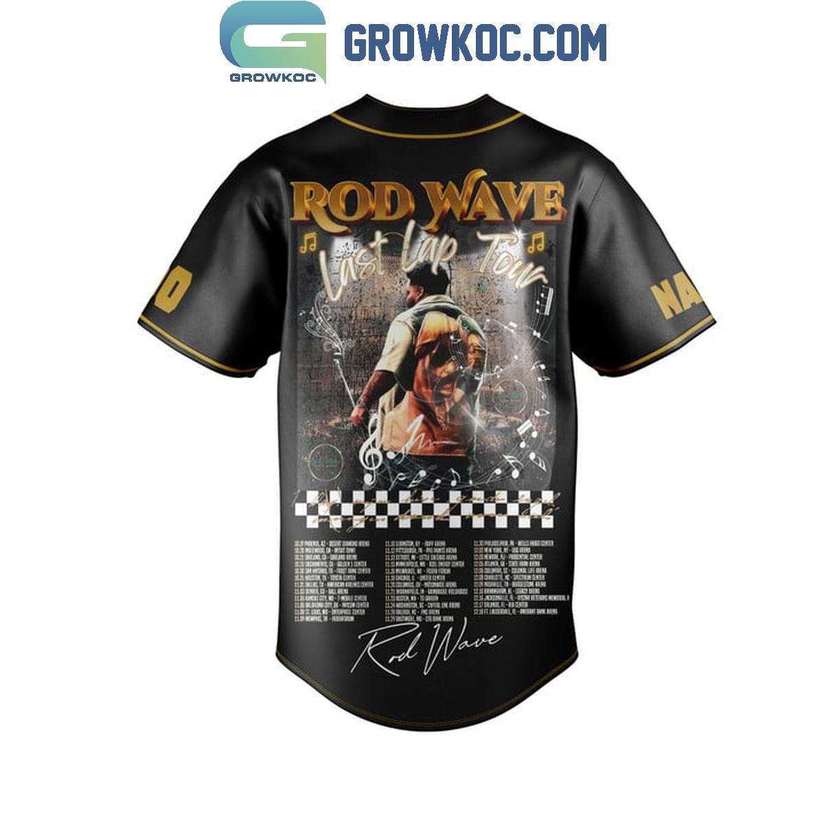 Rod Wave Celebrating The Last Lap Tour Memories Personalized Baseball Jersey baseball jersey product view 3