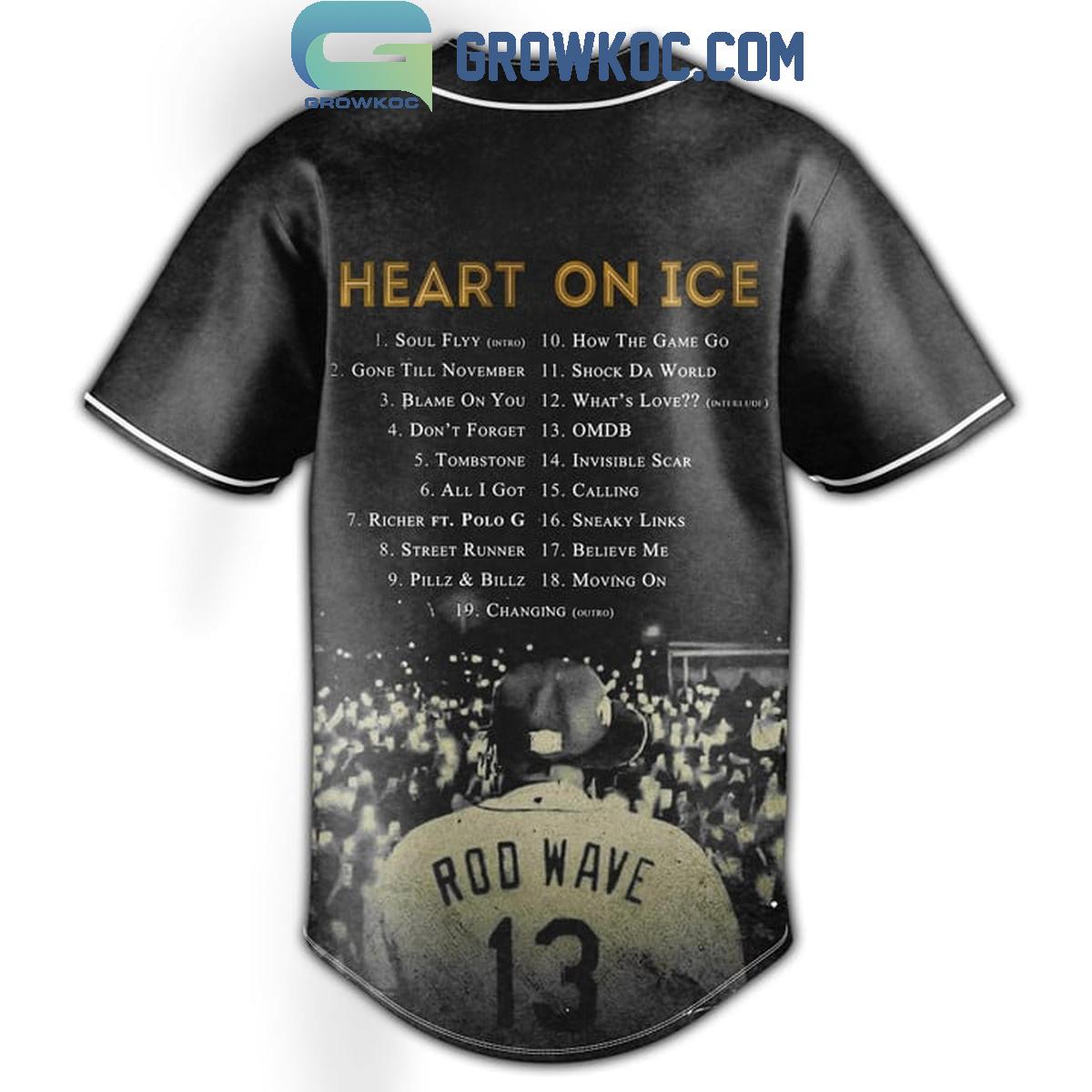 Rod Wave Heart On Ice Soul Flyy Baseball Jersey baseball jersey product view 3