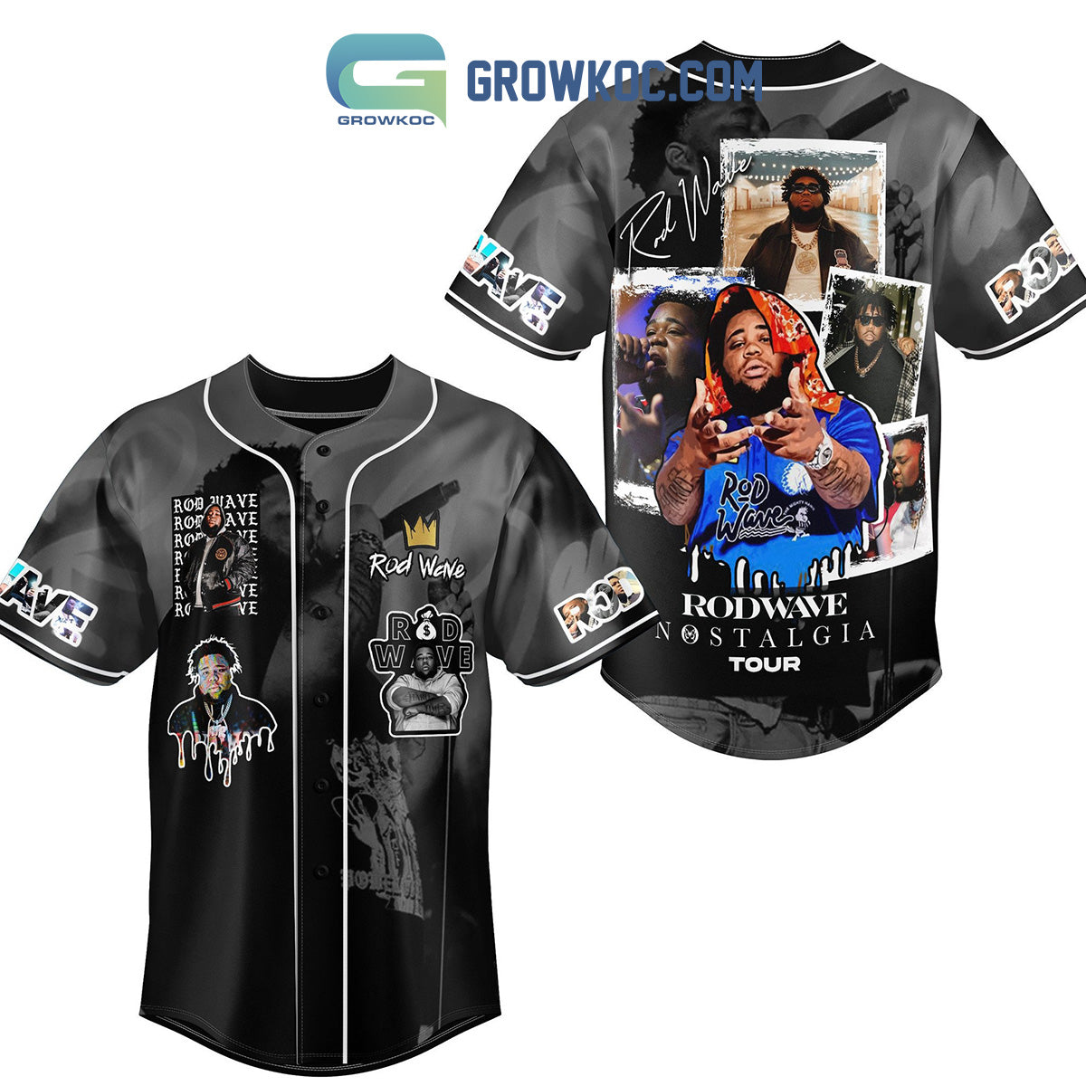 Rod Wave Nostalgia Tour Call Your Friends Baseball Jersey baseball jersey product view 1