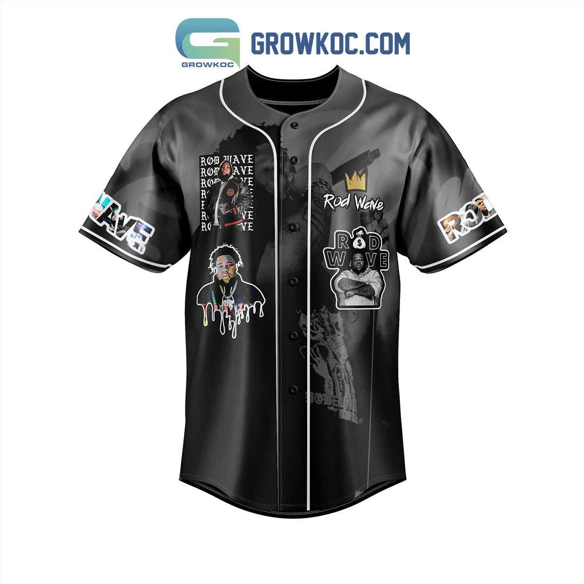 Rod Wave Nostalgia Tour Call Your Friends Baseball Jersey baseball jersey product view 2