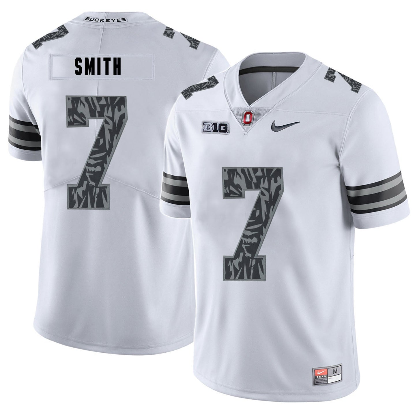 Rod Smith 7 Pattern White College Football Jersey football jersey product view 1