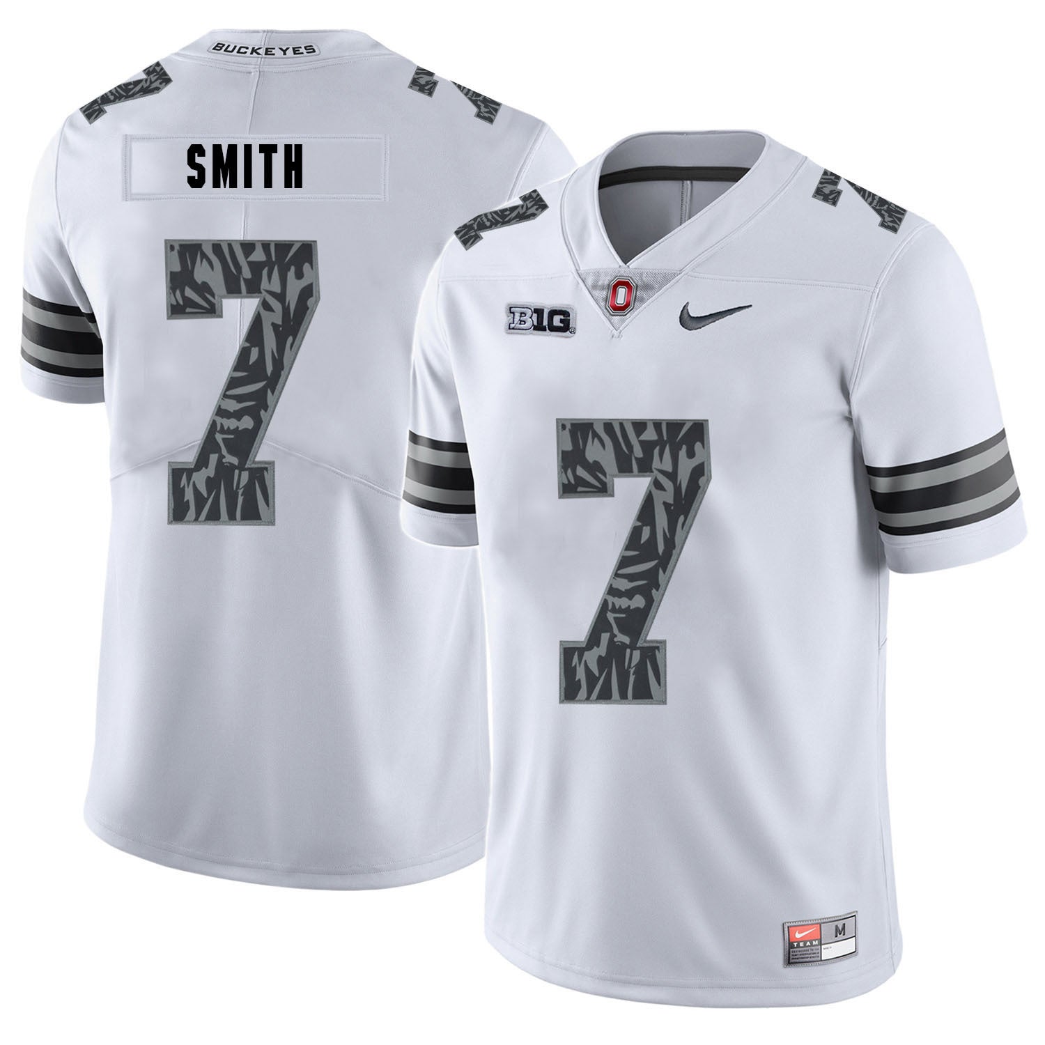 Rod Smith 7 Pattern White College Football Jersey football jersey product view 1