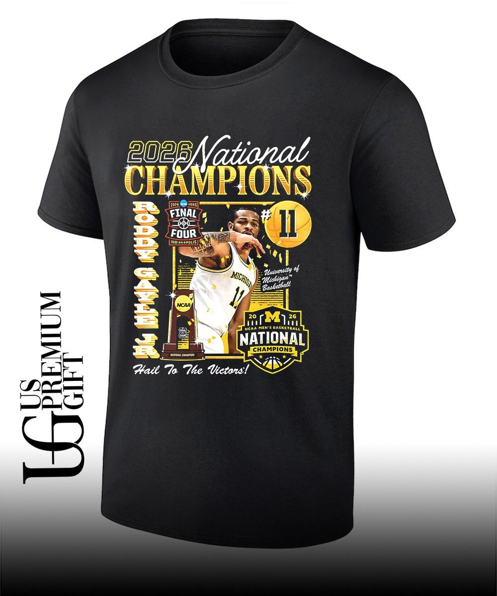 Roddy Gayle Jr. Michigan Wolverines Mens Basketball National Champion 2026 shirt Unisex T-shirt, Sweatshirt, Hoodie, Long Sleeve Tee - T-Shirt, Sweatshirt, Hoodie