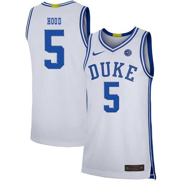 Rodney Hood 5 White College Football Jersey football jersey product view 1