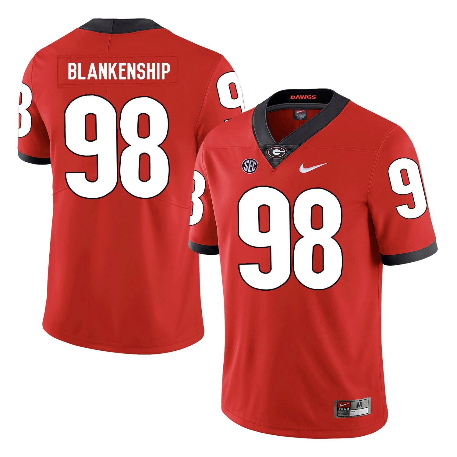 Rodrigo Blankenship 98 Red College Football Jersey football jersey product view 1