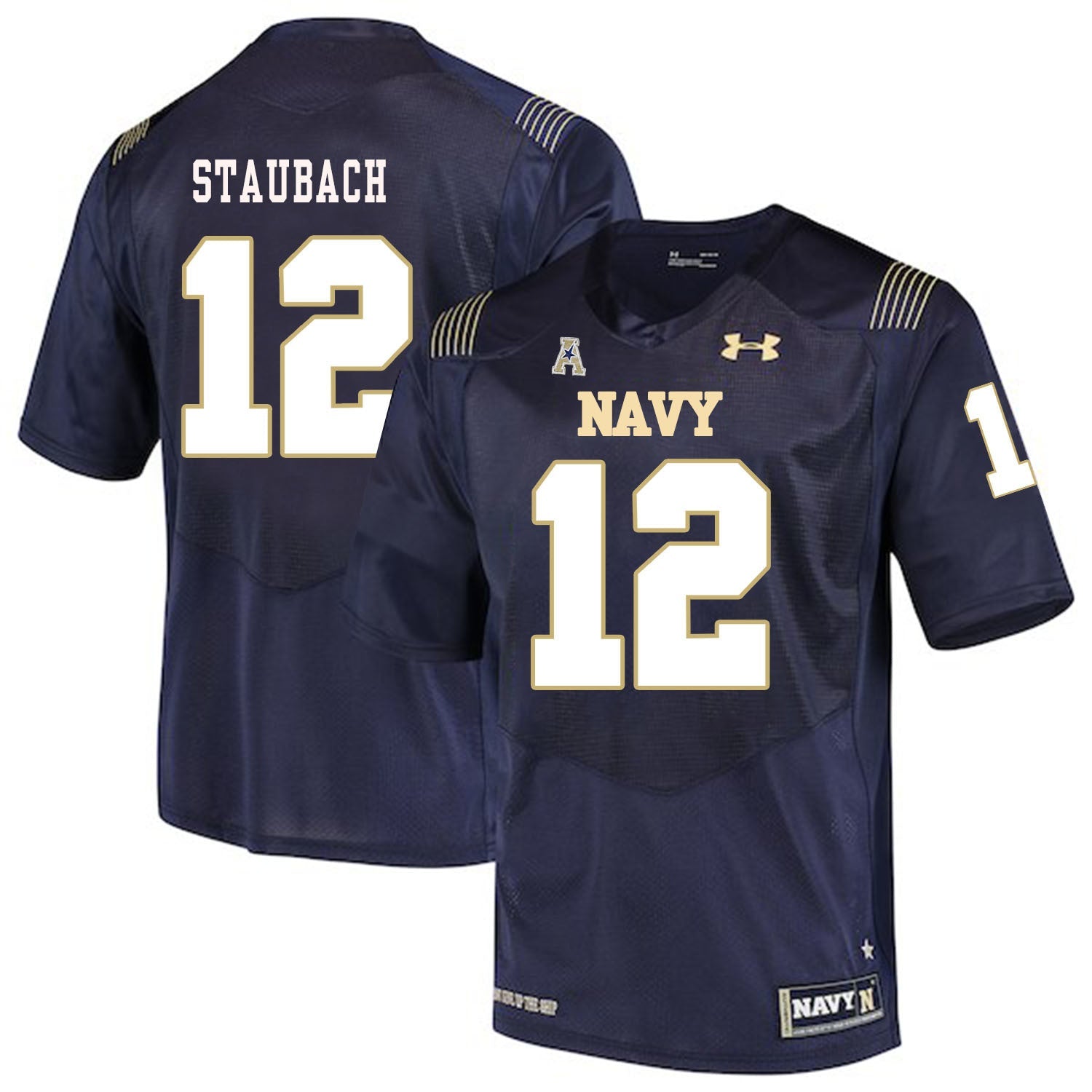 Roger Staubach 12 Navy College Football Jersey football jersey product view 1