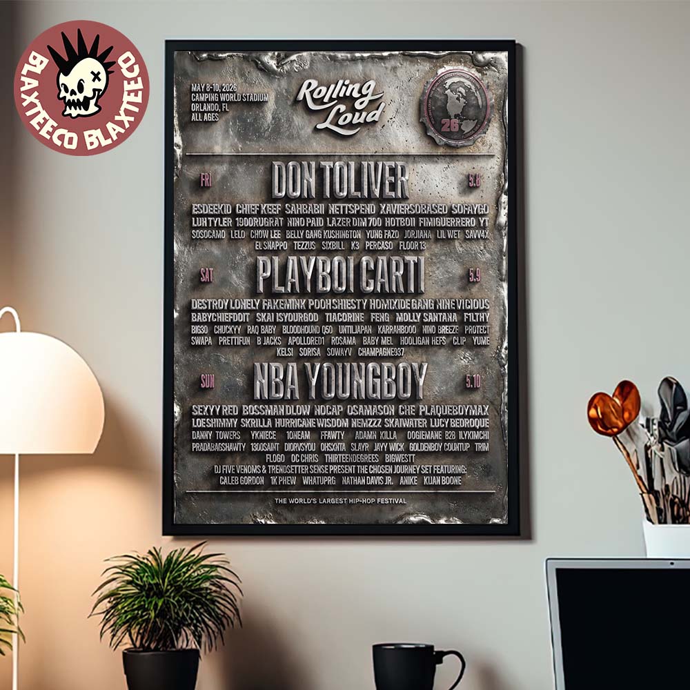 Rolling Loud Orlando Florida 2026 Full Lineup With Don Toliver Playboi Carti NBA Youngboy And More At Camping World Stadium On May 8-10 2026 Poster - T-Shirt, Sweatshirt, Hoodie