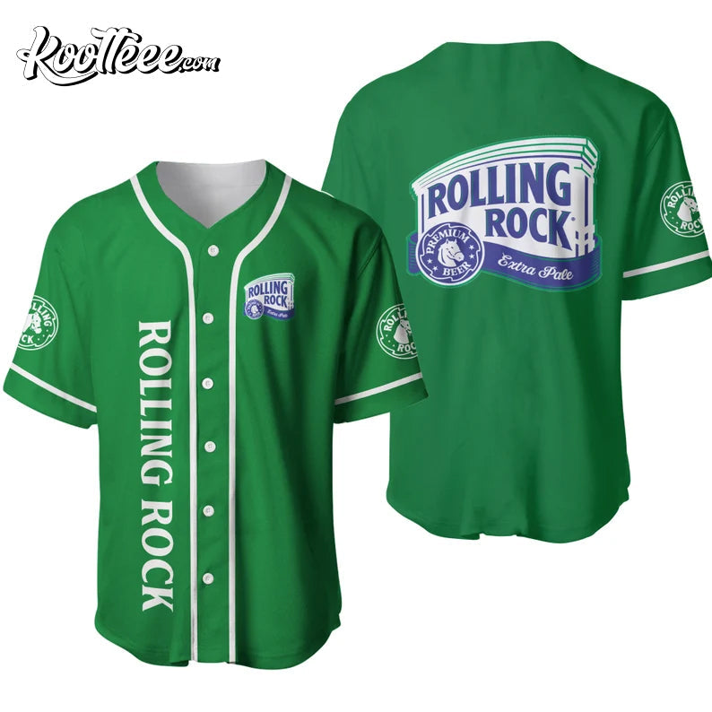 Rolling Rock Beer Lovers Baseball Jersey baseball jersey product view 1