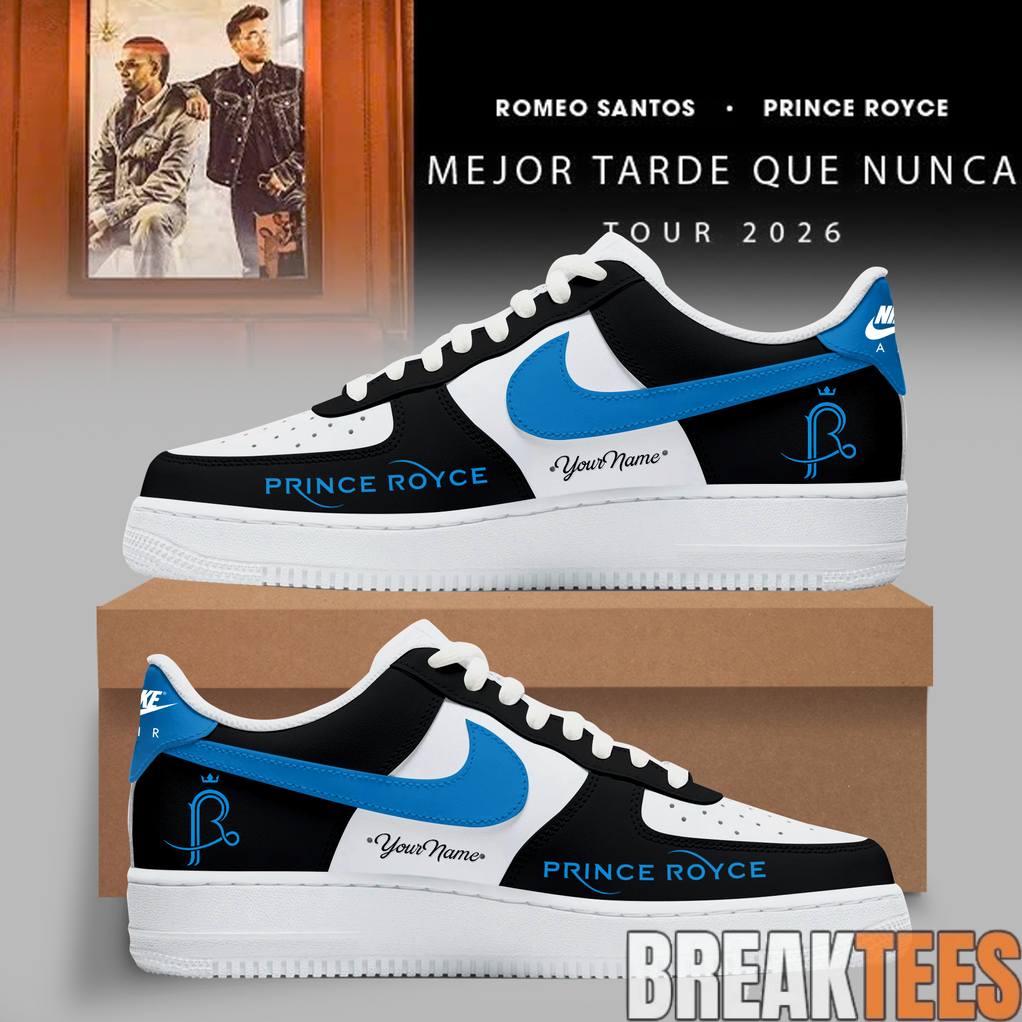 Romeo Santos Prince Royce Mejor Tarde Que Nunca Tour 2026 PRINCE AF1 Shoes Unisex T-shirt, Sweatshirt, Hoodie, Long Sleeve Tee - T-Shirt, Sweatshirt, Hoodie