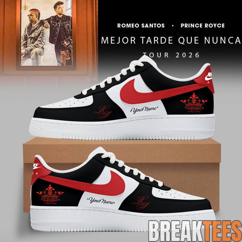 Romeo Santos Prince Royce Mejor Tarde Que Nunca Tour 2026 ROMEO AF1 Shoes Unisex T-shirt, Sweatshirt, Hoodie, Long Sleeve Tee - T-Shirt, Sweatshirt, Hoodie