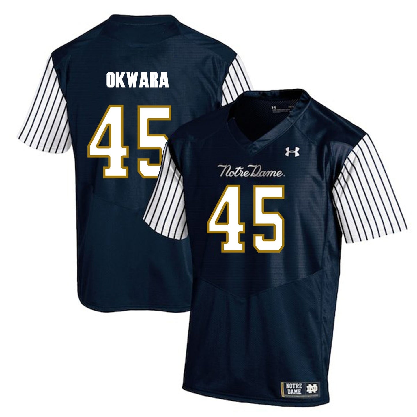 Romeo Okwara 45 Navy Style 2 College Football Jersey football jersey product view 1