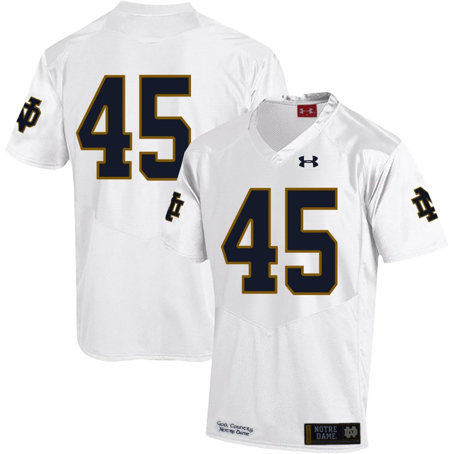 Romeo Okwara 45 White College Football Jersey football jersey product view 1