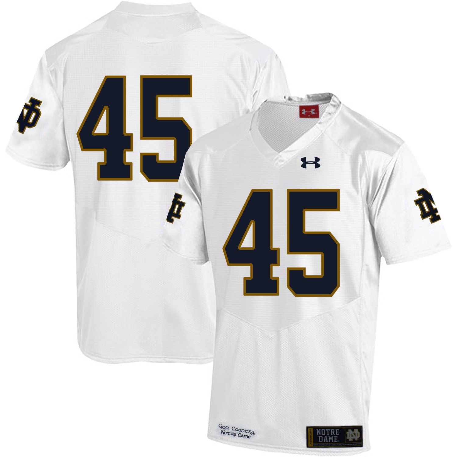 Romeo Okwara 45 White College Football Jersey football jersey product view 1