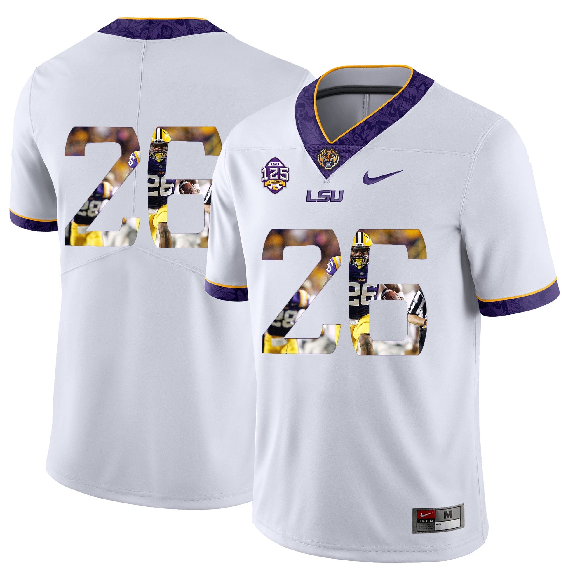 Ronald Martin 26 Pattern White College Football Jersey football jersey product view 1