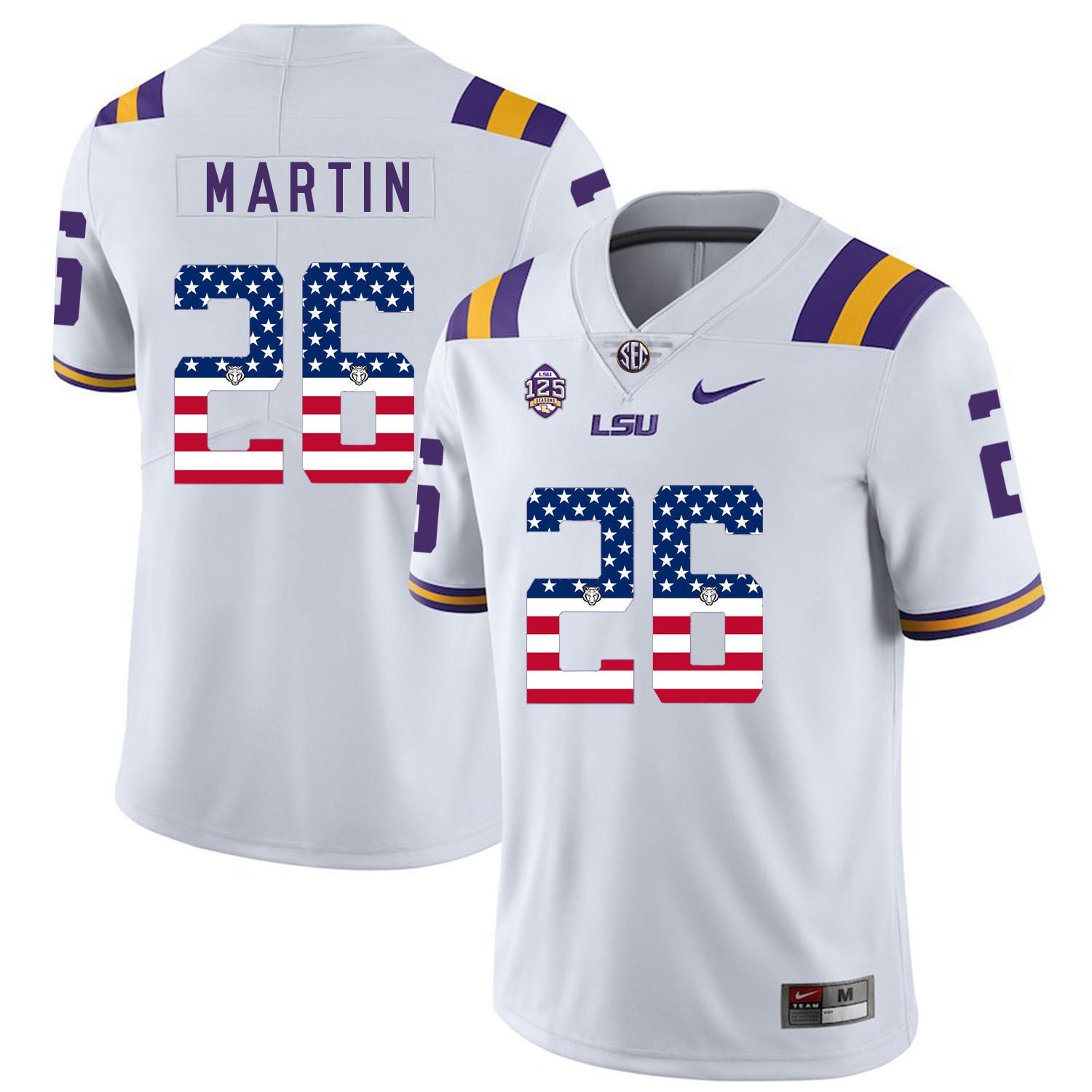 Ronald Martin 26 White College Football Jersey football jersey product view 1