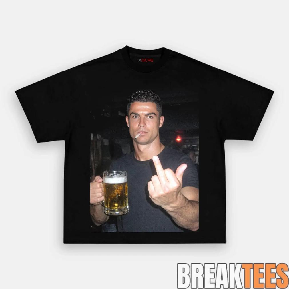 Ronaldo Drunk After Hours Middle Finger Tee Unisex T-shirt, Sweatshirt, Hoodie, Long Sleeve Tee - T-Shirt, Sweatshirt, Hoodie