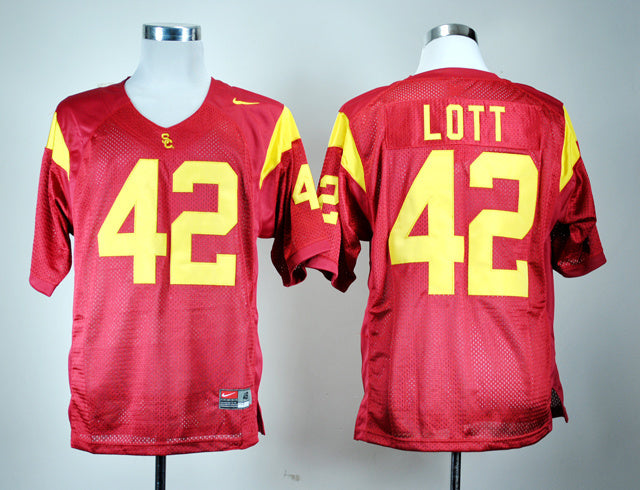 Ronnie Lott 42 Red College Football Jersey football jersey product view 1