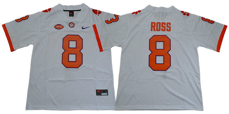 Ross 8 Legend White College Football Jersey football jersey product view 1
