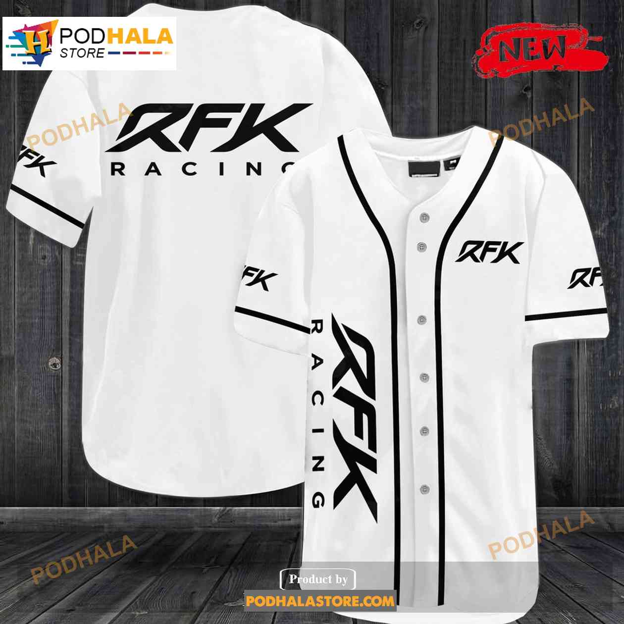 Roush Fenway Keselowski Racing Baseball Jersey baseball jersey product view 1