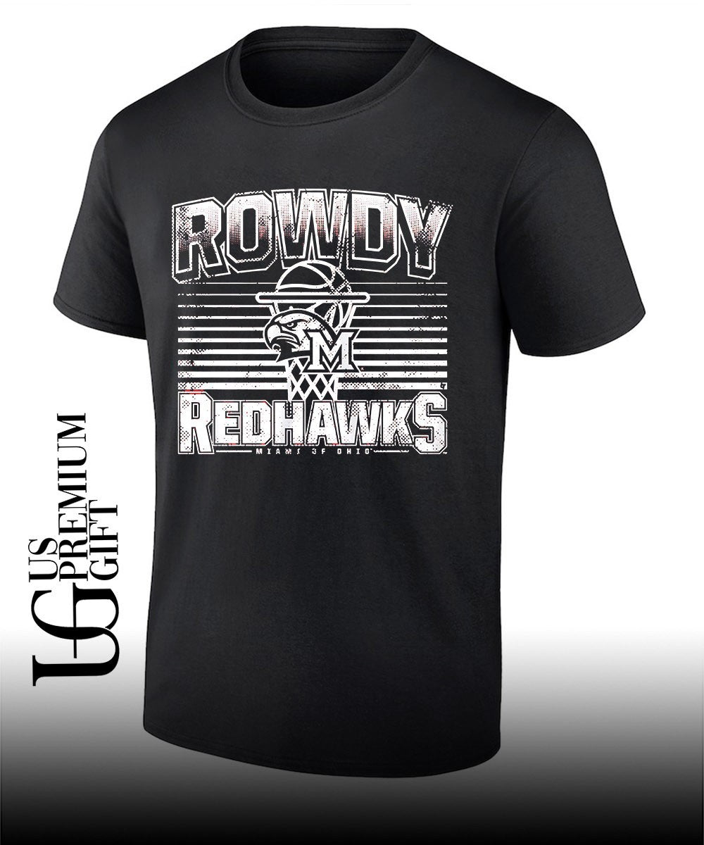 Rowdy RedHawks Miami of Ohio Miami RedHawks Basketball logo shirt Unisex T-shirt, Sweatshirt, Hoodie, Long Sleeve Tee - T-Shirt, Sweatshirt, Hoodie