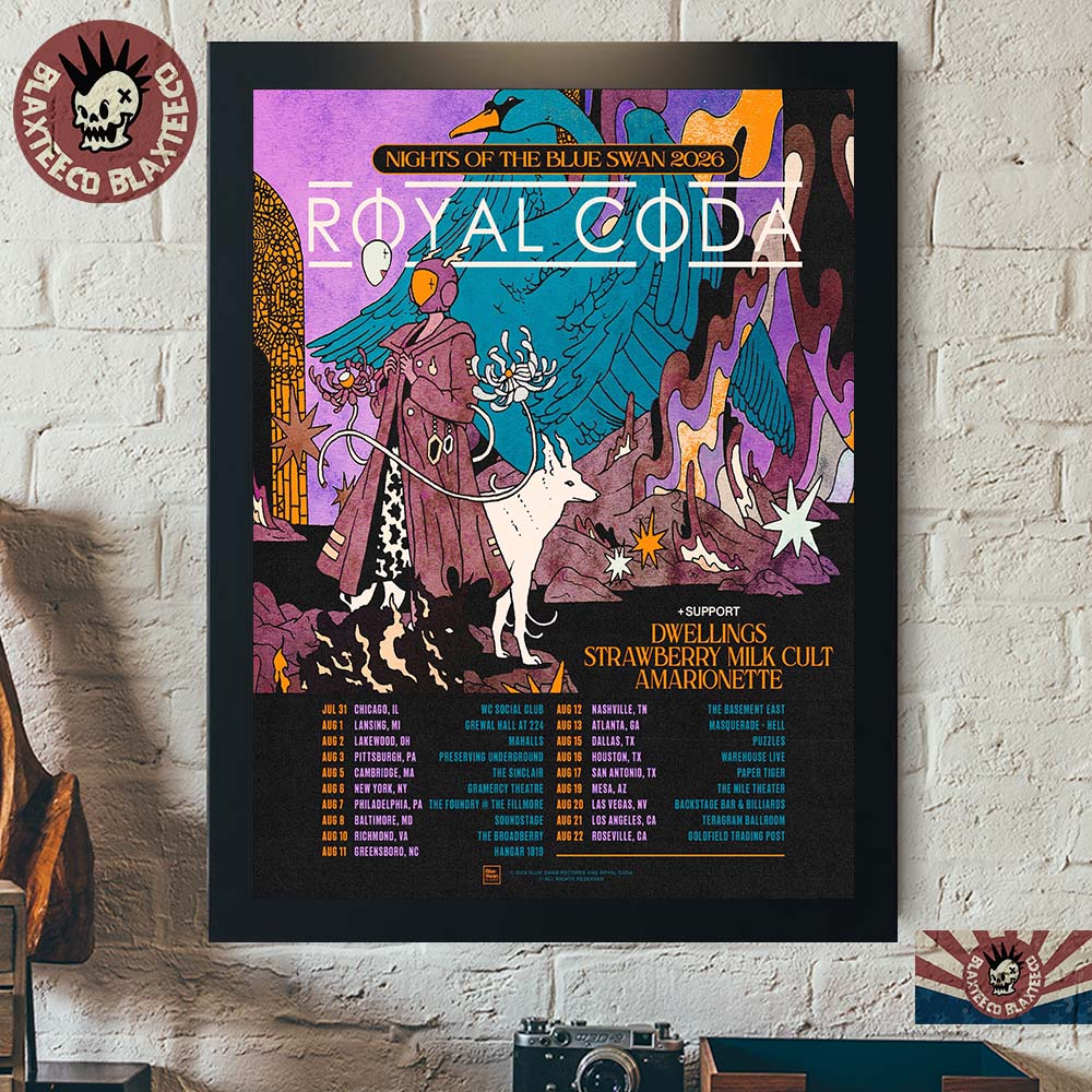 Royal Coda Nights Of The Blue Swan 2026 Tour North America Schedule Dates Home Decor Poster Canvas - T-Shirt, Sweatshirt, Hoodie